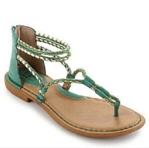 Born B.O.C Womem Emerald Ankle Zip  Sandals Thong Flats Slide shoes sz 8M